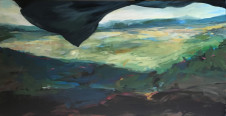 2016Landscape with Black Flag 60x120cm