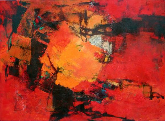 2001 Noir sur rouge110 x 150 cm