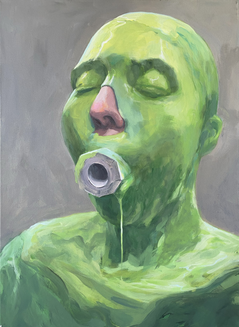 2025_Portrait 1 (masque coulage silicon), 70 x 50 cm